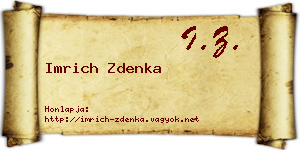 Imrich Zdenka névjegykártya